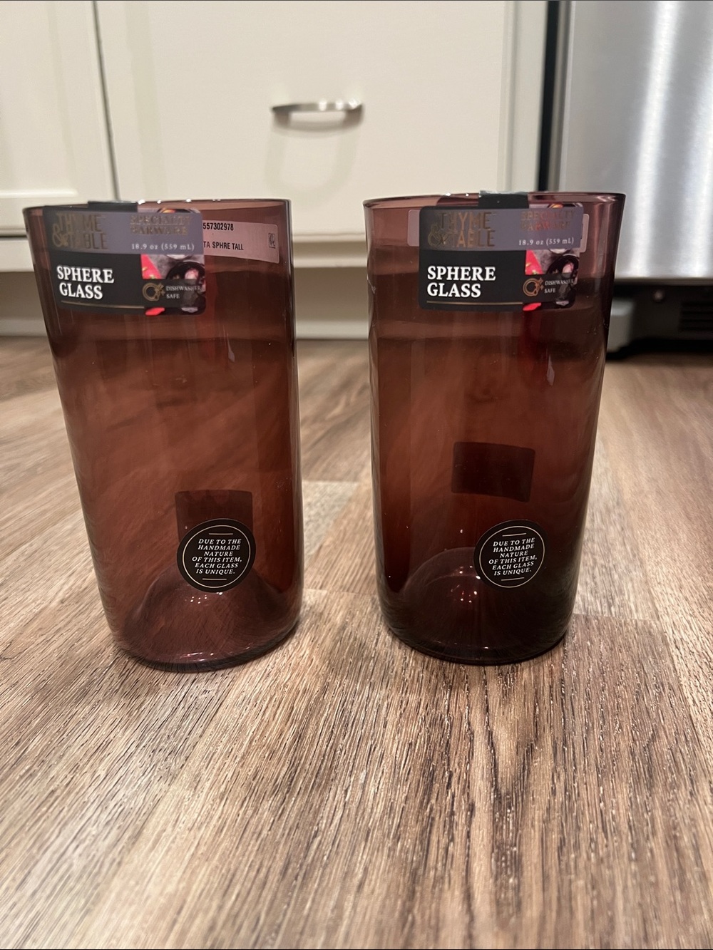 Sphere Glass Tall Tumbler Set in Amber Brown by